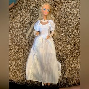 vintage 80s 90s barbie with bride dress